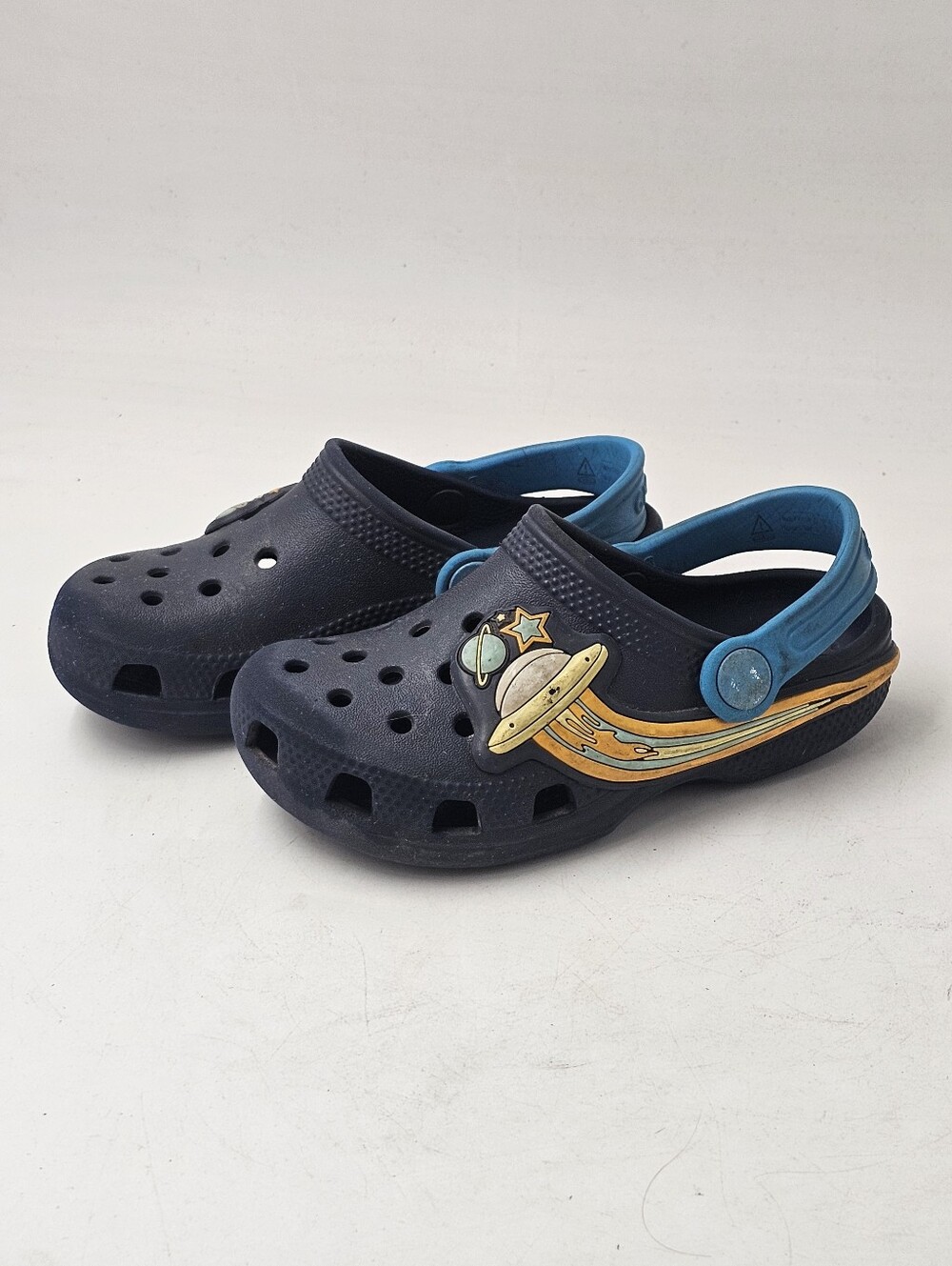 Crocs Kids Classic UFO Lights Clog Navy Blue Space Light Up Size C10 211623 - Picture 2 of 10